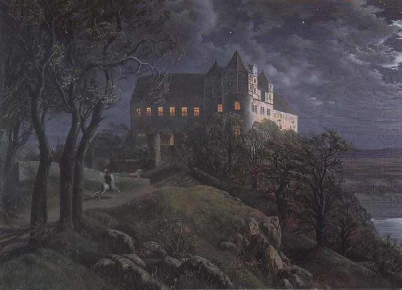 Burg Scharfenberg by Night, Oehme, Ernst Ferdinand